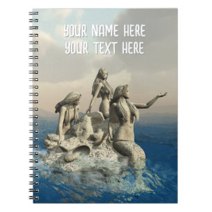 Mermaids statue. Customized Notebook