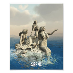 Mermaids statue. Customized Photo Print