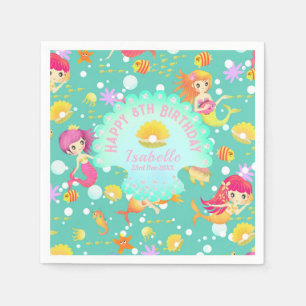 Mermaids Teal  Napkin