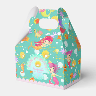 Mermaids Teal Tent Favor Box