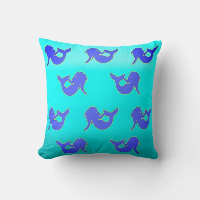 Mermaids Throw Pillow (Front)