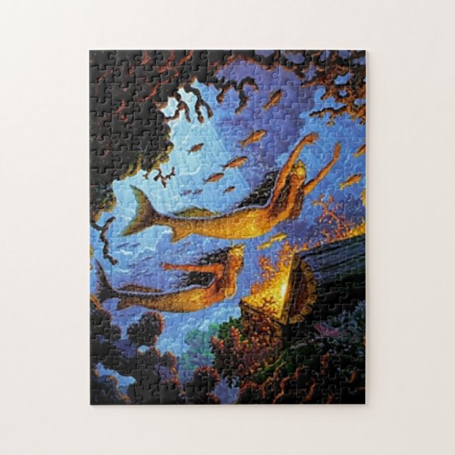 Mermaids Treasure Of Gold Jigsaw Puzzle (Vertical)
