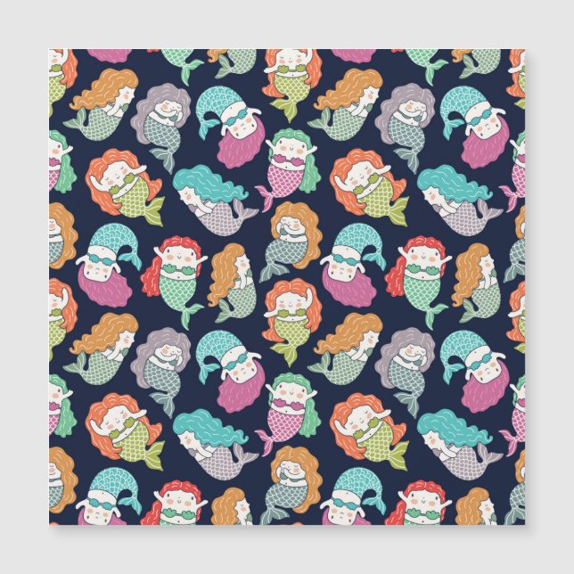 Mermaids: whimsical seamless pattern. (Front)