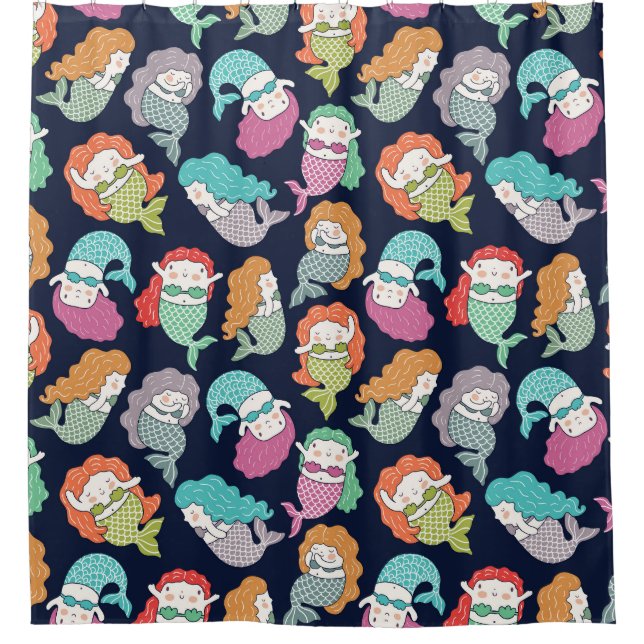 Mermaids: whimsical seamless pattern. (Front)