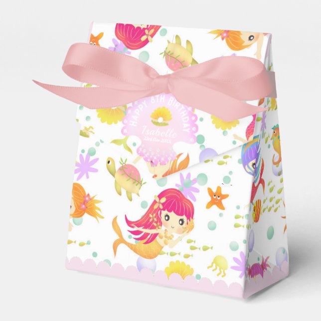 Mermaids White  Favor Box (Front Side)