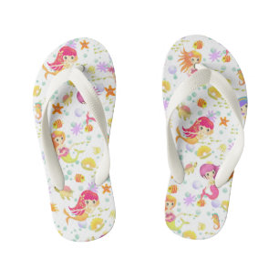 Mermaids White Kid's Flip Flops