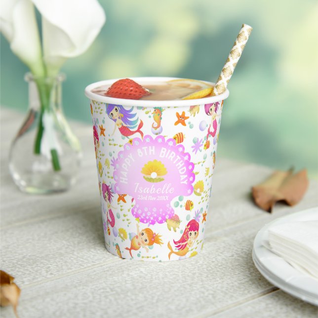 Mermaids White  Paper Cups (Insitu)