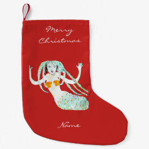 Mermaids with Dreadlocks Thunder_Cove Small Christmas Stocking
