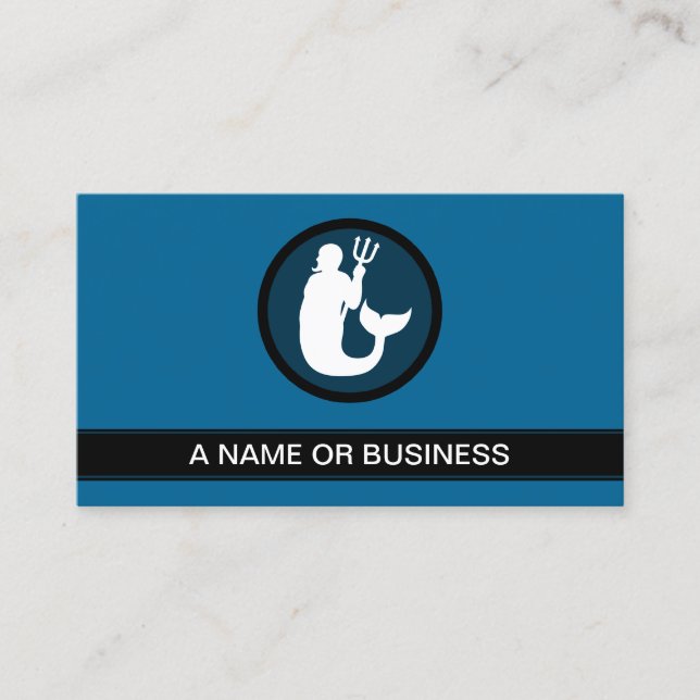 merman blue bubble business card (Front)