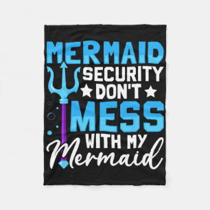 Merman Mer Dad Mermaid Security Don&# t Mess With Fleece Blanket
