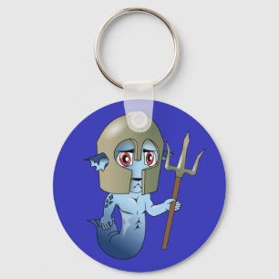 Merman Neptune's Warrior Keychain