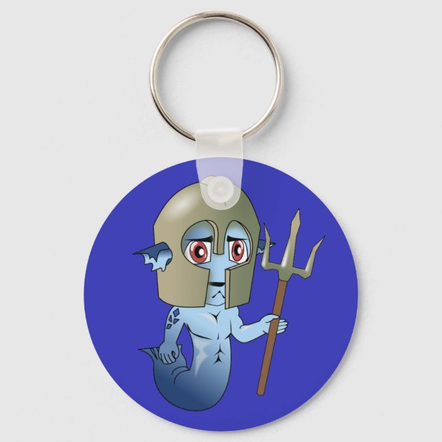 Merman Neptune's Warrior Keychain (Front)