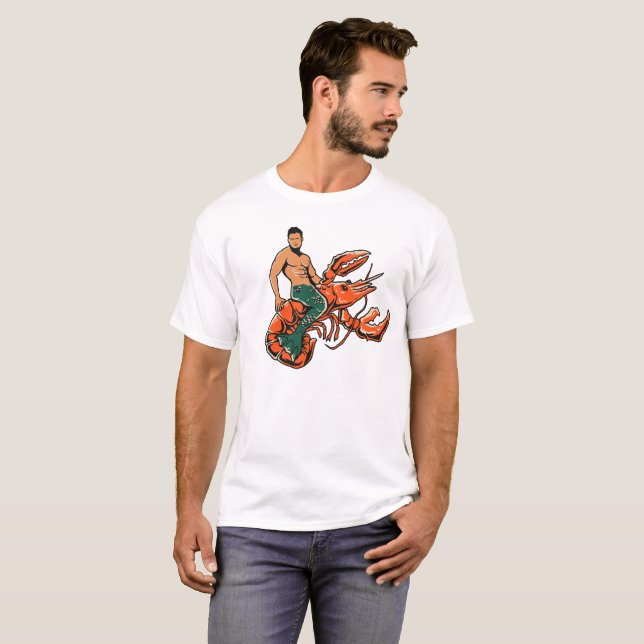 Merman Riding Lobster T-Shirt (Front Full)