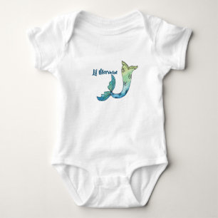 Merman tail watercolour bodysuit
