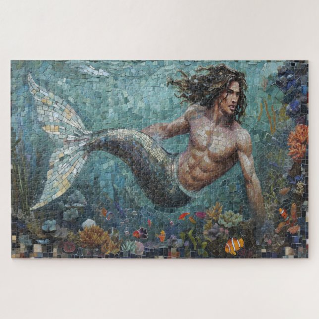 Merman's Cerulean Sanctuary Jigsaw Puzzle (Horizontal)