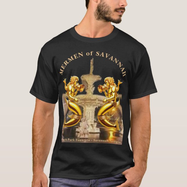 Mermen of Savannah, Georgia. Forsyth Park Fountain T-Shirt (Front)
