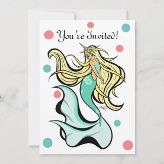 Mermicorn Birthday Party Invitations