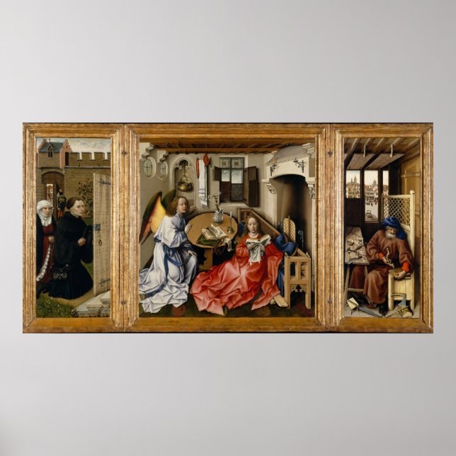 Merode Alterpiece by Robert Campin Poster (Front)