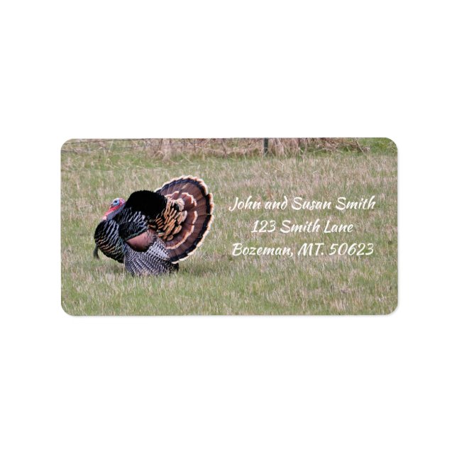 Merriam Wild Turkey Étiquette de adresse (Devant)