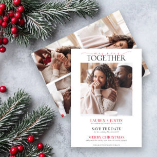 Merrier Together Holiday Engagement Save the Date