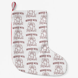 Merrier with Mimosas Christmas Prosecco Wine Party Small Christmas Stocking