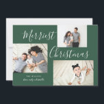 Merriest Christmas 3 Photo Collage Holiday Card<br><div class="desc">This multi-photo collage holiday card is festive,  stylish,  and completely customizable. Personalize with your own photos and text. Comes with a matching polka-dot pattern on the back.</div>