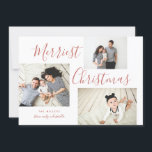 Merriest Christmas 3 Photo Collage Holiday Card<br><div class="desc">This multi-photo collage holiday card is festive,  stylish,  and completely customizable. Personalize with your own photos and text. Comes with a matching polka-dot pattern on the back.</div>