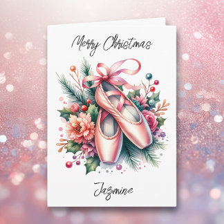 Merriest Christmas Ballet and Colouring Page Girl' Card