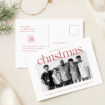 Merriest Christmas Corporate Business Photo Postcard<br><div class="desc">Celebrate the holidays with this elegant business Christmas postcard, featuring a cheerful red and white design. The "Merriest Christmas" greeting complements your company’s team photo, making this card perfect for corporate holiday communications. Its minimalist design conveys a professional yet festive message, ideal for sending to clients, partners, and colleagues. Personalize...</div>