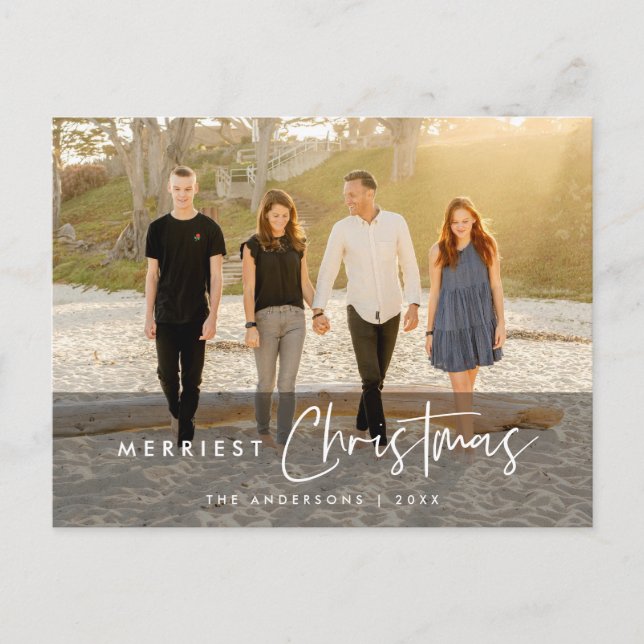Merriest Christmas Ever, Family Photo Greeting Pos Postcard (Front)
