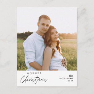 Merriest Christmas Family Photo, Cozy Happiness Postcard