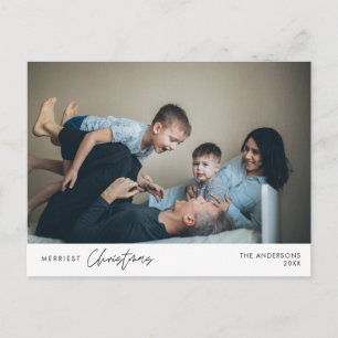 Merriest Christmas Family Photo, Cozy Happiness Postcard