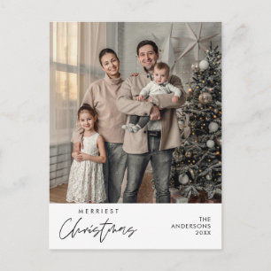 Merriest Christmas Family Photo, Cozy Happiness Postcard