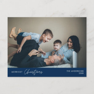 Merriest Christmas Family Photo, Cozy Happiness Postcard