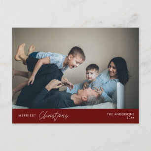 Merriest Christmas Family Photo, Cozy Happiness Postcard
