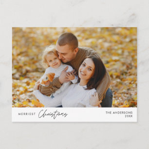 Merriest Christmas Family Photo, Cozy Happiness Postcard