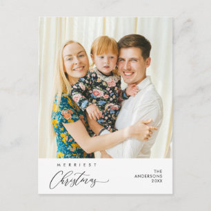 Merriest Christmas Family Photo Happiness Greeting Postcard