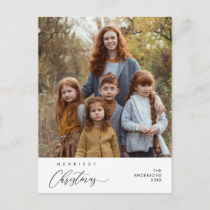 Merriest Christmas Family Photo Happiness Greeting Postcard