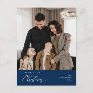 Merriest Christmas Family Photo Happiness Greeting Postcard