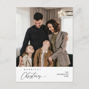 Merriest Christmas Family Photo Happiness Greeting Postcard