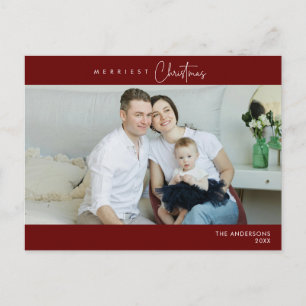 Merriest Christmas Family Photo, Winter Happiness Postcard