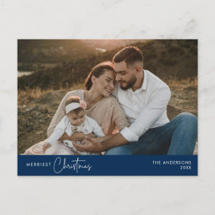 Merriest Christmas Family Photo, Winter Happiness Postcard