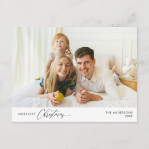 Merriest Christmas Family Photo, Winter Happiness Postcard