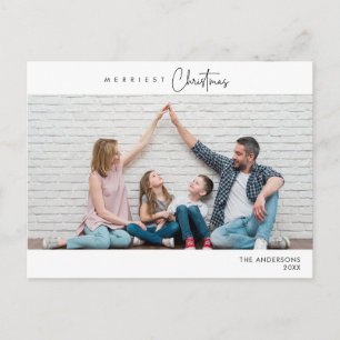 Merriest Christmas Family Photo, Winter Happiness Postcard