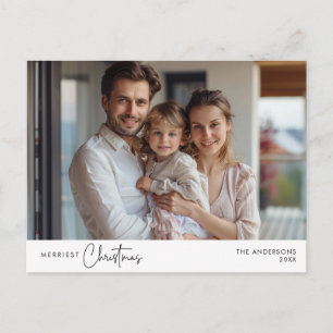 Merriest Christmas Family Photo, Winter Happiness Postcard