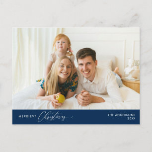 Merriest Christmas Family Photo, Winter Happiness Postcard