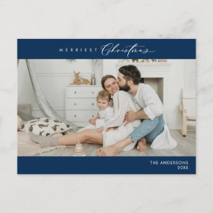 Merriest Christmas Family Photo, Winter Happiness Postcard