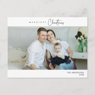 Merriest Christmas Family Photo, Winter Happiness Postcard