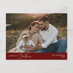 Merriest Christmas Family Photo, Winter Happiness Postcard