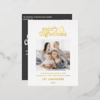 Merriest Christmas graphic typography photo Foil